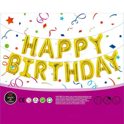 Gold Air-filled Happy Birthday Banner