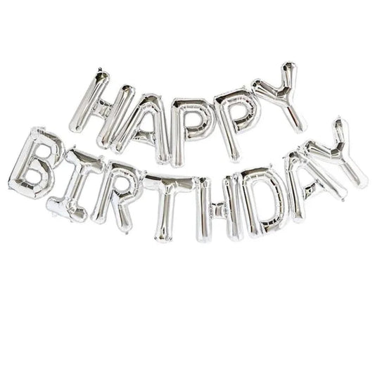 Silver Foil Happy Birthday Banner