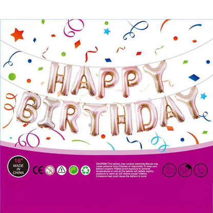 Rose Gold Air-filled Happy Birthday Banner