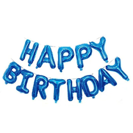 Blue Foil Happy Birthday Banner