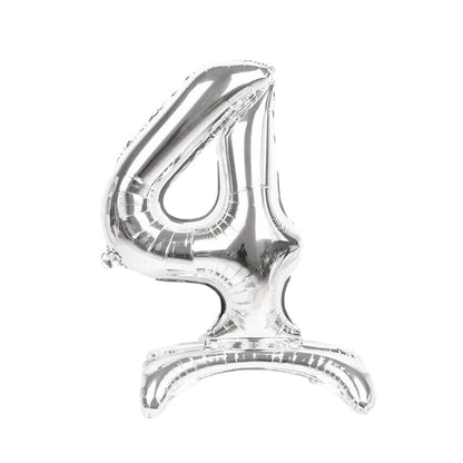 Silver Standing Number Foil Balloon - 32in