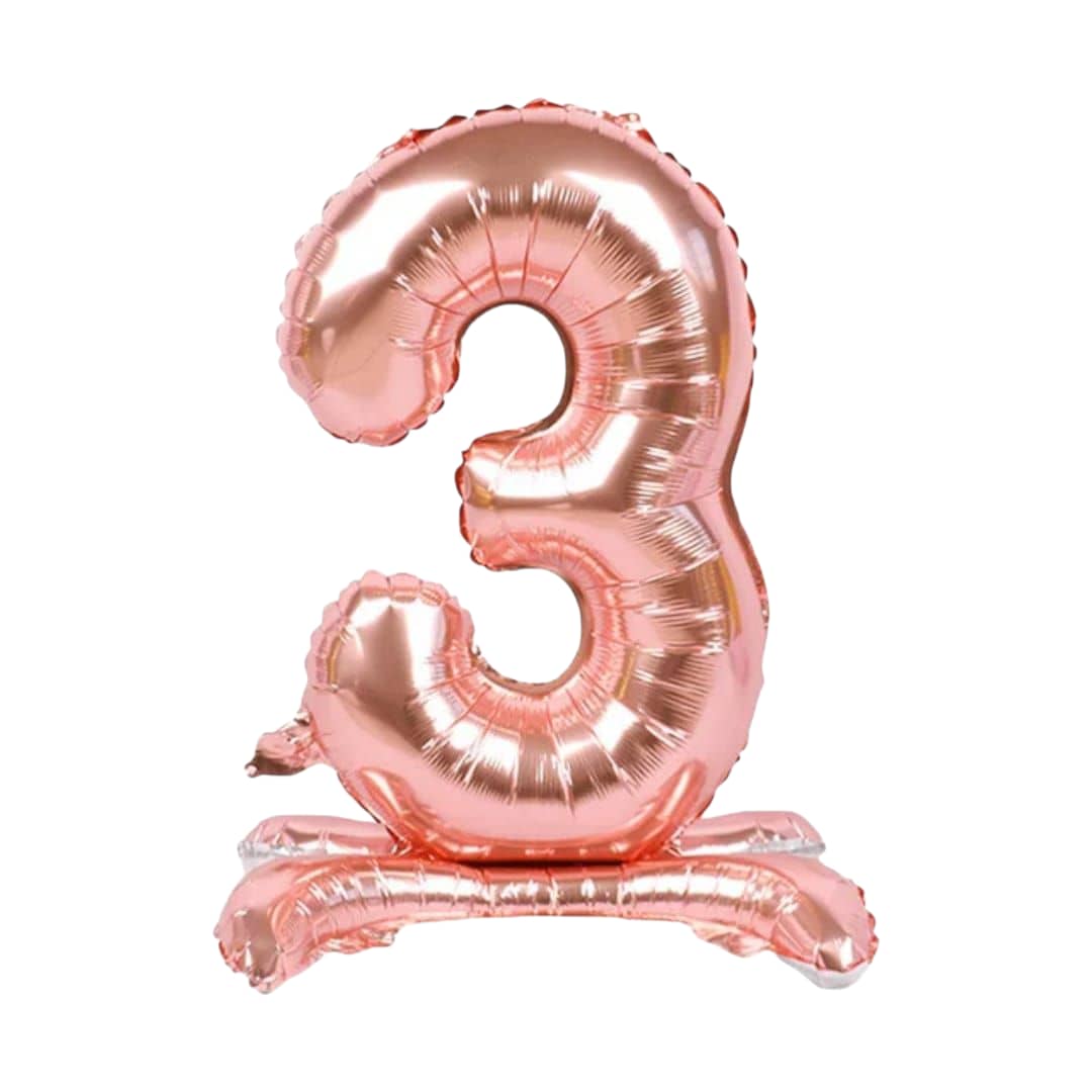 Rose Gold Standing Number Foil Balloon