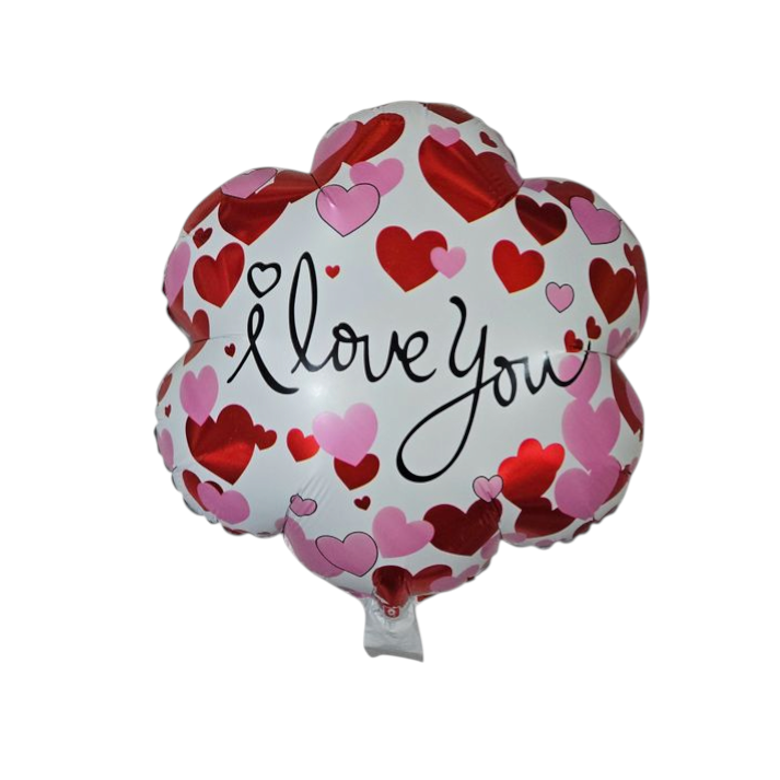 I Love You Flower Shape Foil Balloon 17"
