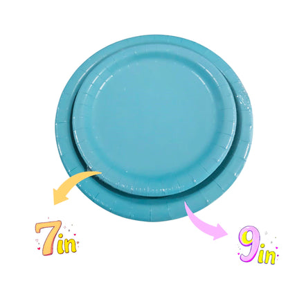 Light Blue Paper Plates 7" - 8ct