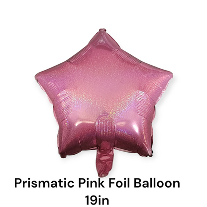 Prismatic Pink Star Foil Balloon 19 Inch