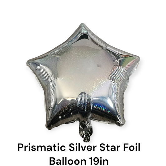 Prismatic Silver Star Foil Balloon 19inches
