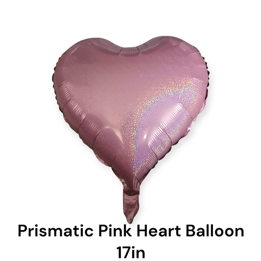 Prismatic Pink Heart Foil Balloon 17inches