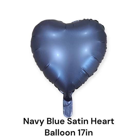 Navy Blue Satin Heart Foil Balloon 17 Inches