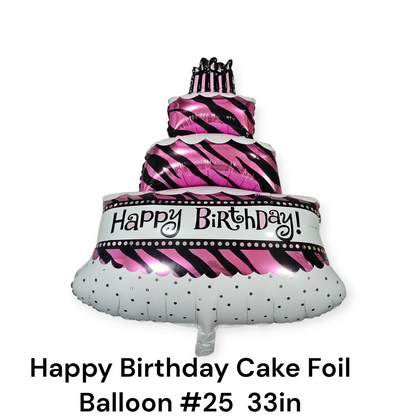 Happy Birthday Cake Foil Balloon 33 inches