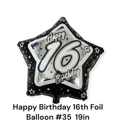 Happy Birthday 16th Foil Balloon 18"