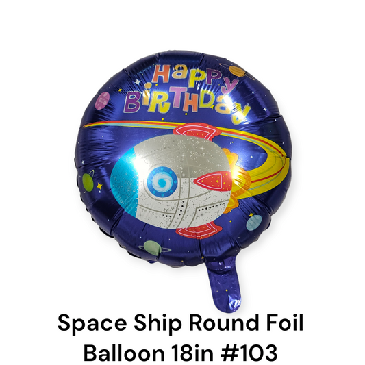 Space Ship Round Foil Balloon 18"