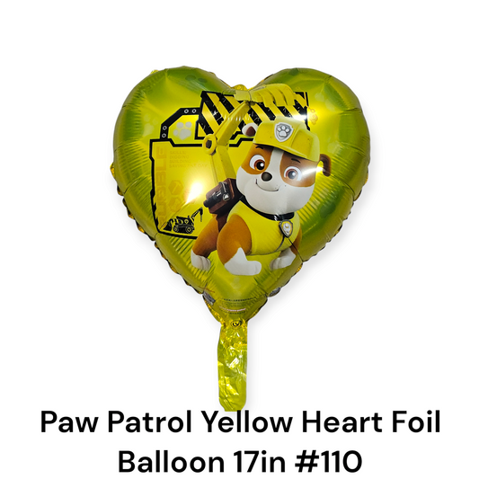 Paw Patrol Yellow Heart Foil Balloon 18"