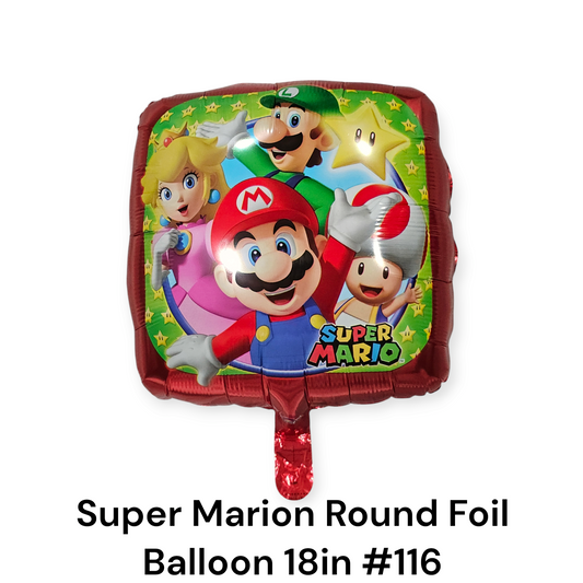 Super Mario Round Foil Balloon 18"