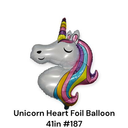 Unicorn Heart Foil Balloon 41"