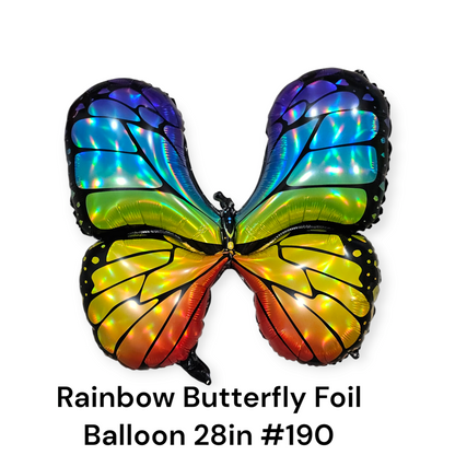 Rainbow Butterfly Foil Balloon 28"