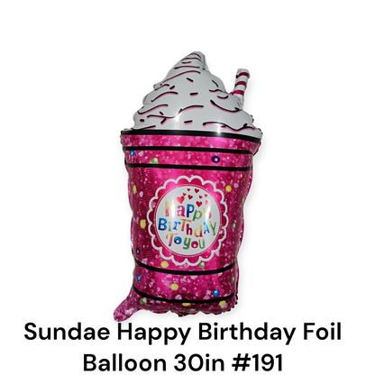 Sundae Happy Birthday Foil Balloon 30"