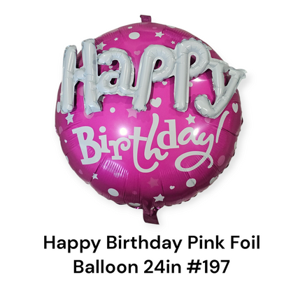 Happy Birthday Pink Foil Balloon 24 in #197