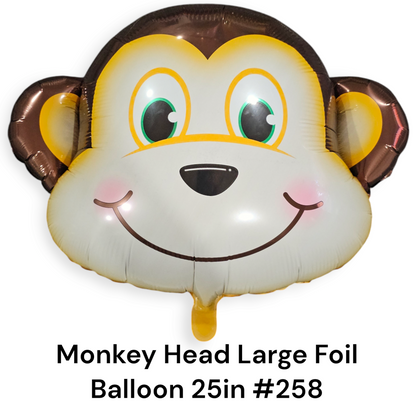 Monkey Head Large Foil Balloon
