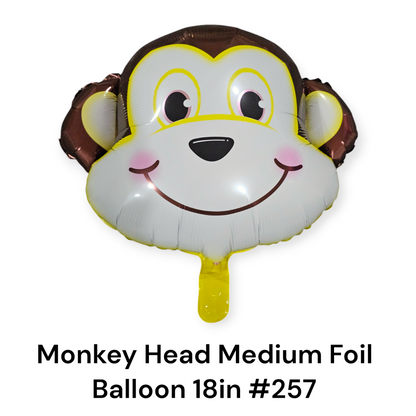 Monkey Head Medium Foil Balloon 

