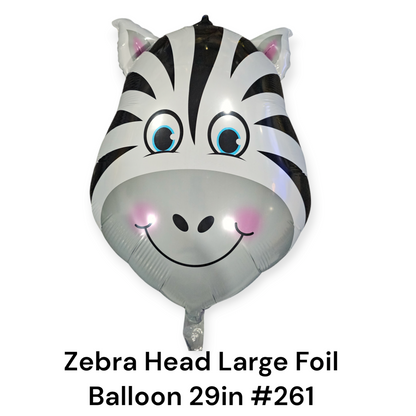Zebra Head Large Foil Balloon