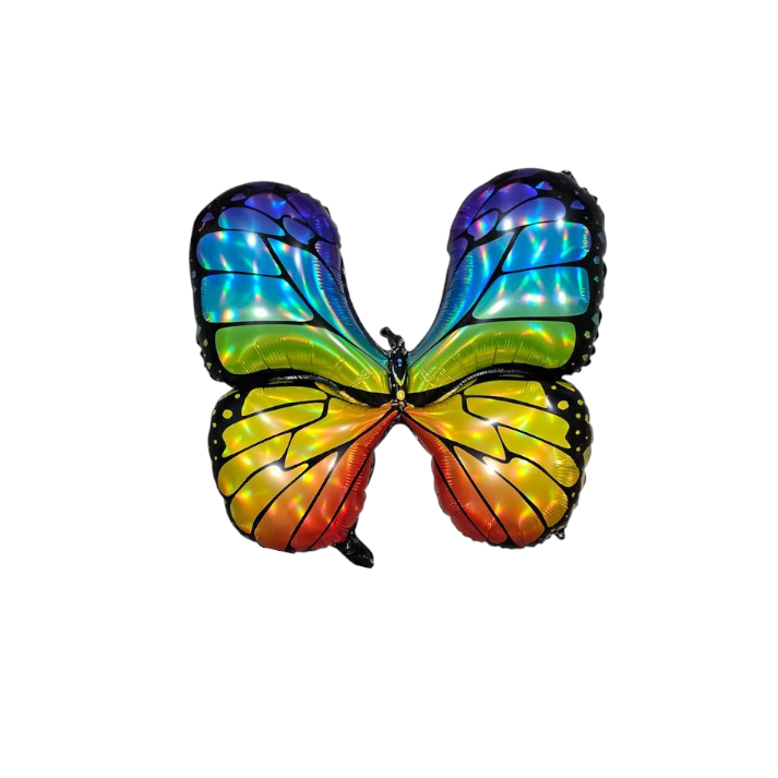 Rainbow Butterfly Foil Balloon 28"
