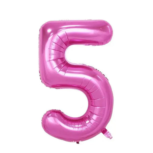 Pink Number 5 Foil Balloon 32in