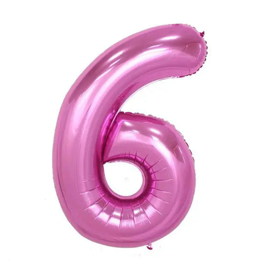 Pink Number 6 Foil Balloon 32in