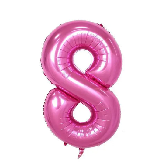 Pink Number 8 Foil Balloon 32in