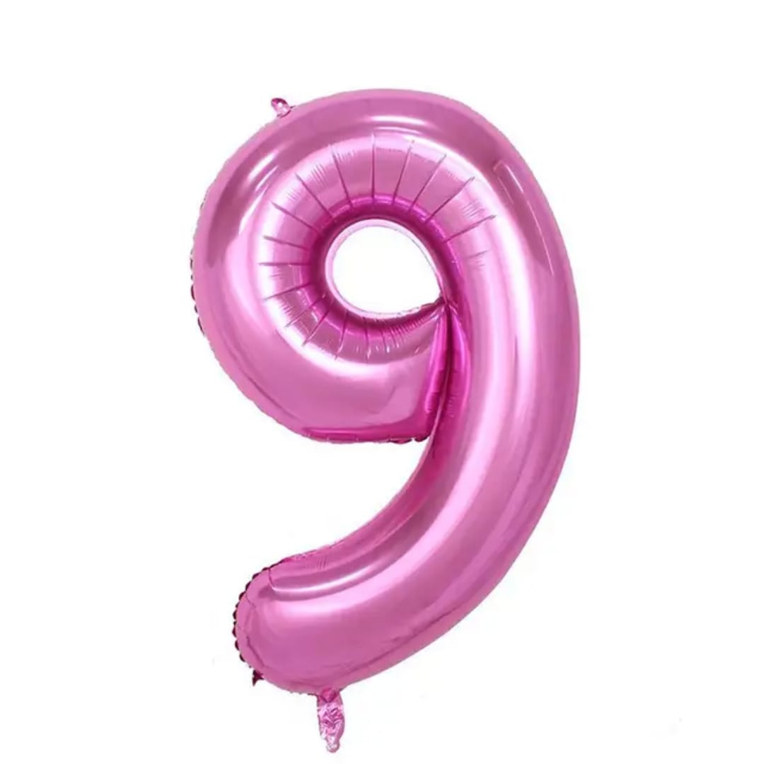 Pink Number 9 Foil Balloon 32in