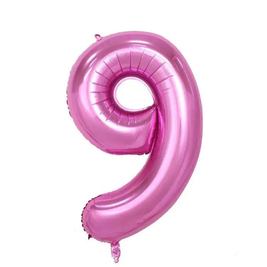Pink Number 9 Foil Balloon 32in