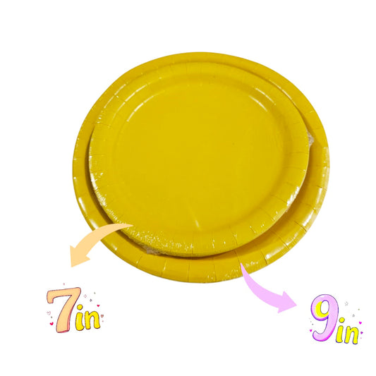 Yellow Paper Plates 9" - 8ct