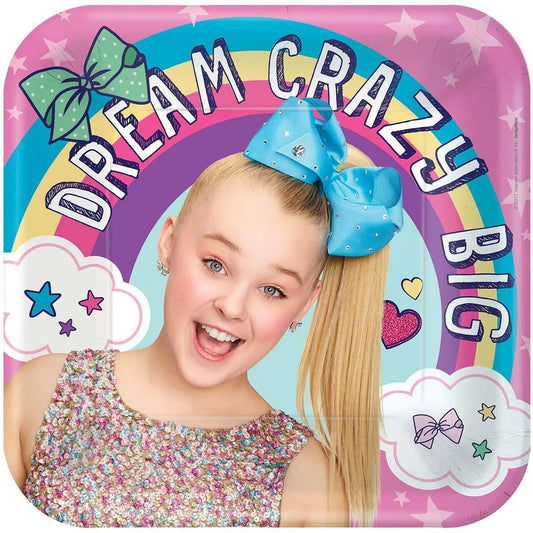 Jojo Siwa Square Paper Plates 9"