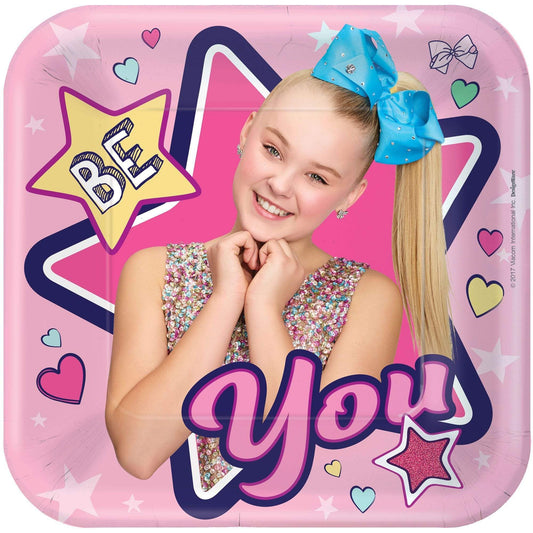 Jojo Siwa Square Paper Plates 7"