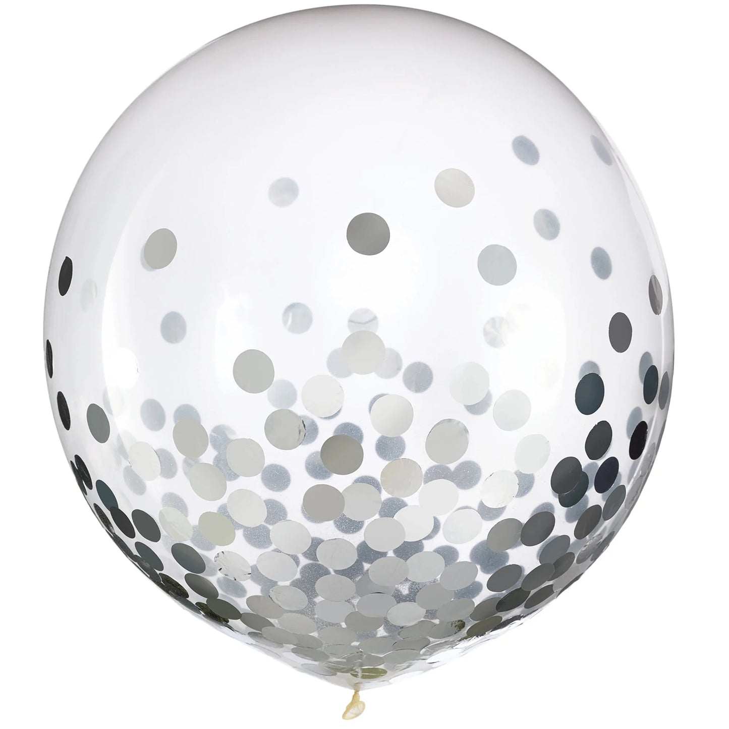 Silver Confetti Latex Balloons 24″
