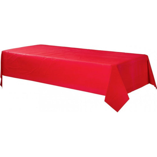 Apple Red Rectangular Plastic Table Cover