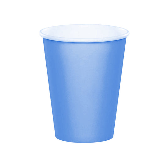 Light Blue 9oz Paper Cups, 8ct