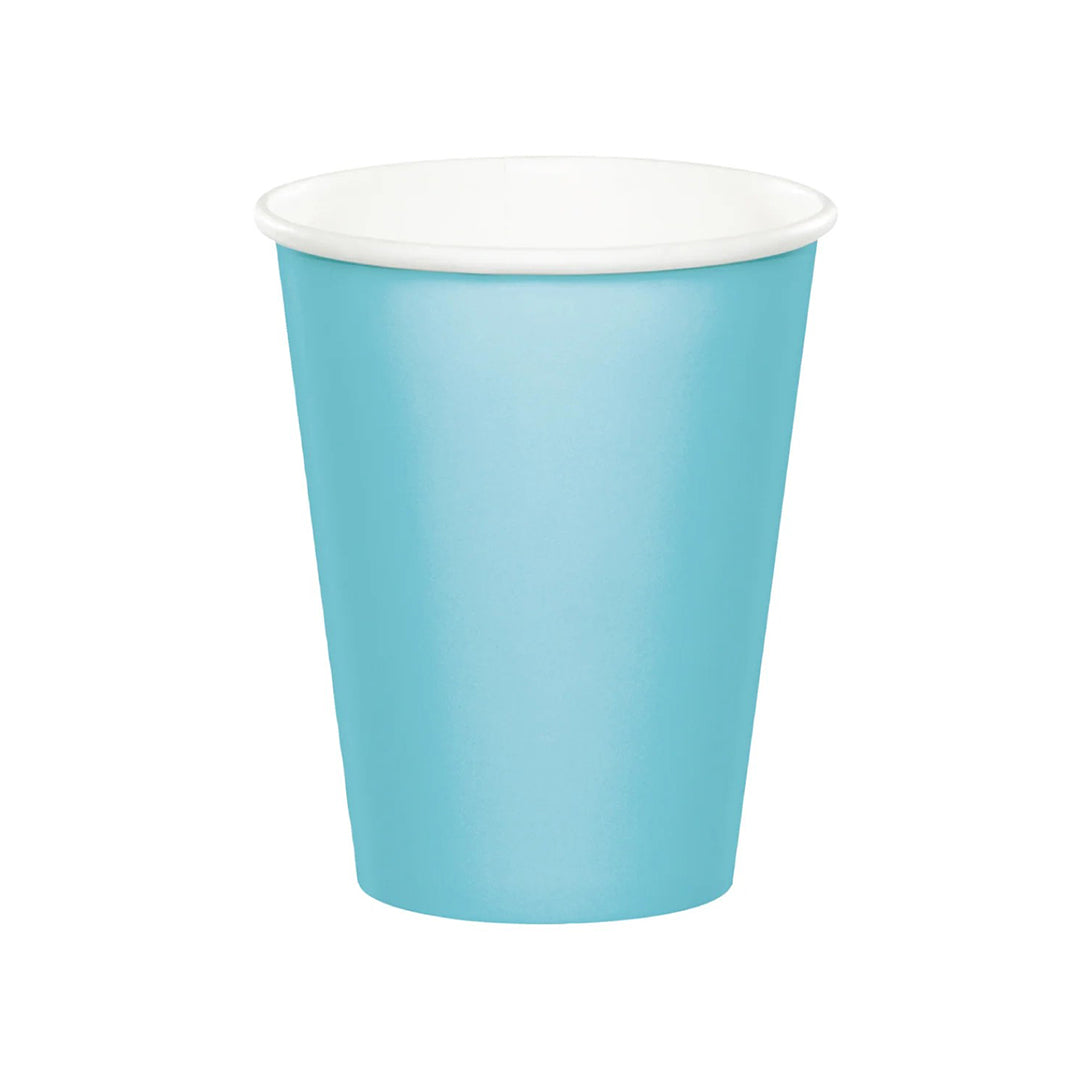 Light Pastel Blue 9oz Paper Cups, 8ct