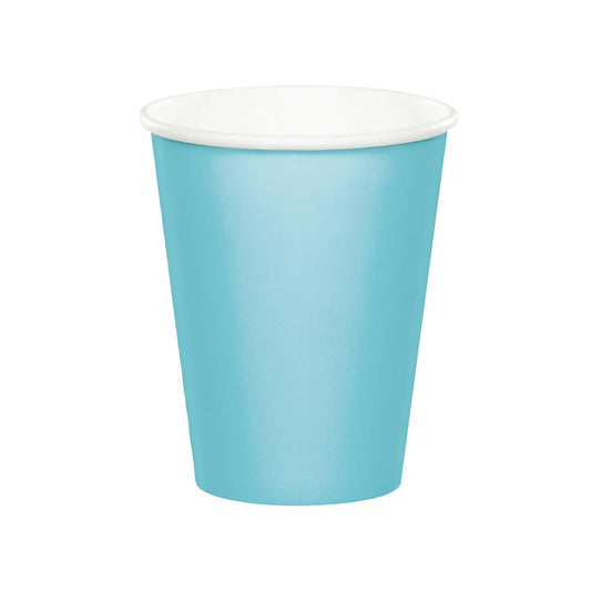 Light Pastel Blue 9oz Paper Cups, 8ct