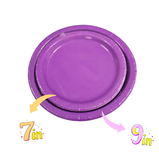 7 and 9-inch Purple Paper Plates 
