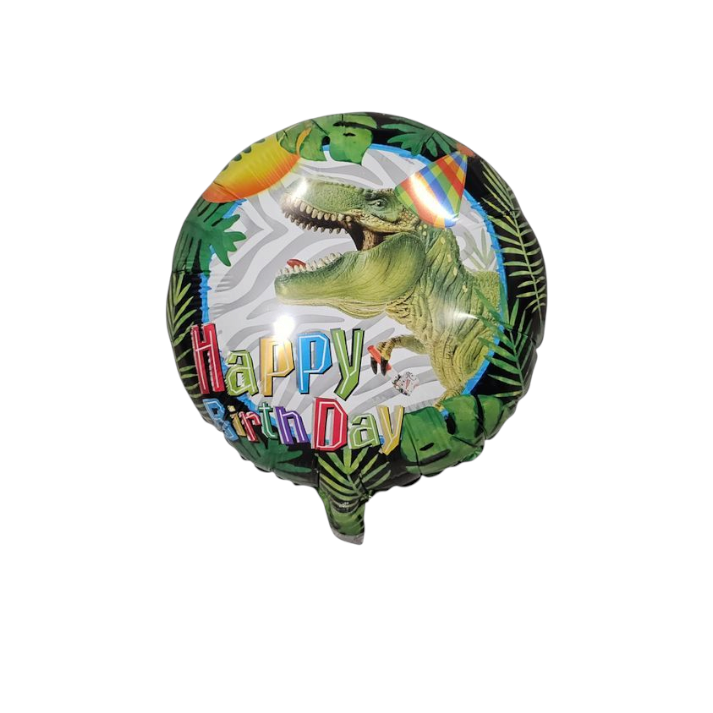 Dinosaur Happy Birthday Round Foil Balloon 18"