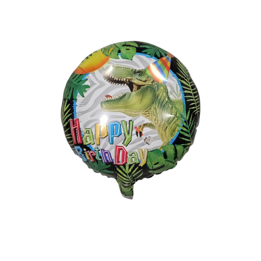 Dinosaur Happy Birthday Round Foil Balloon 18"