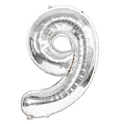 Silver Number Foil Balloon - 16in