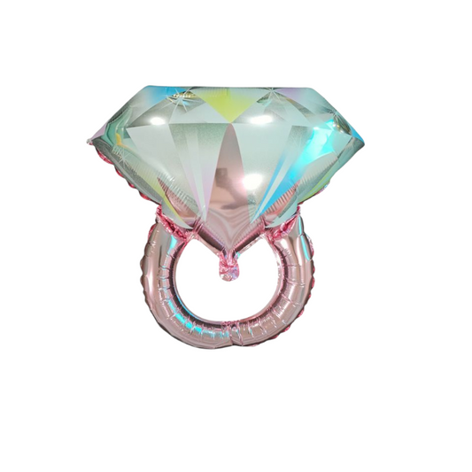 Wedding Ring Rose Foil Balloon 25"
