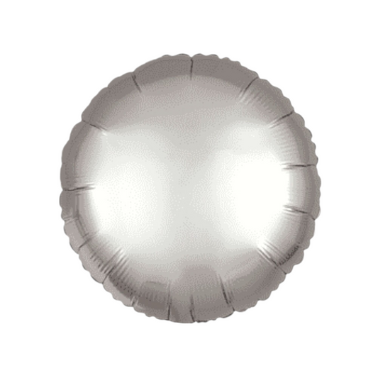 Silver Satin Round Foil Balloon - 18in
