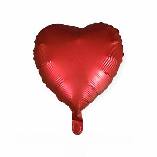 Red Satin Heart Foil Balloon - 17in