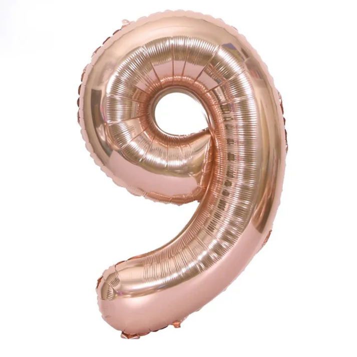 Rose Gold Number 9 Foil Balloon 40in