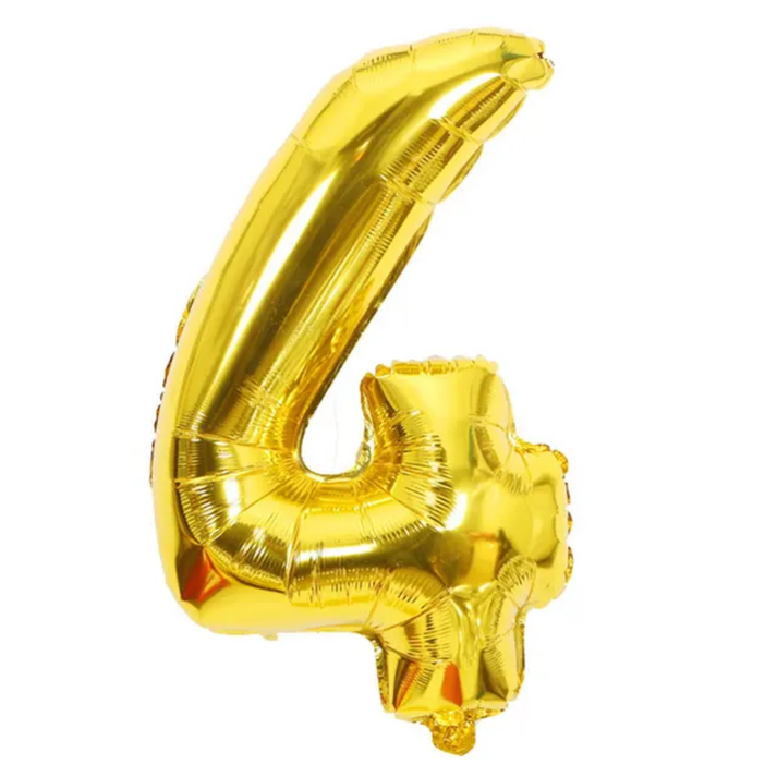 Gold Number 4 Foil Balloon 40in