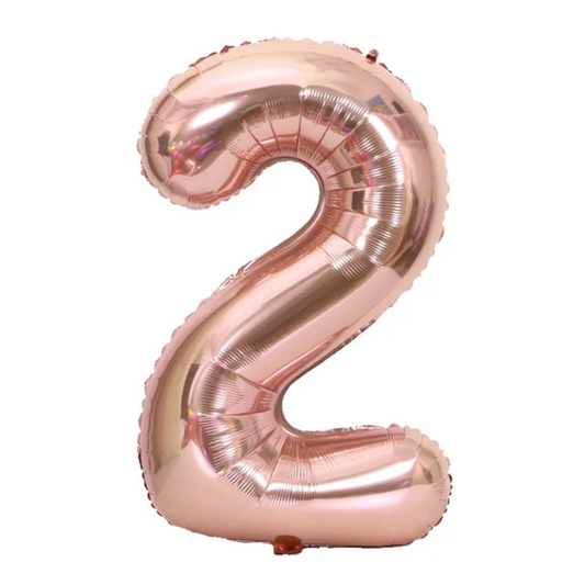 Rose Gold Number 2 Foil Balloon 40in
