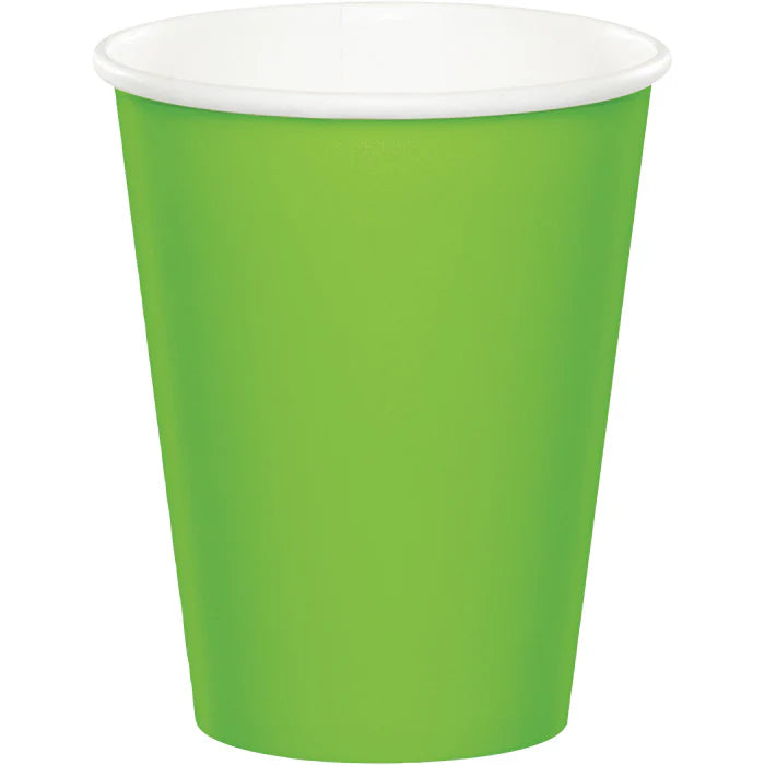 Lime Green 9oz Paper Cups, 8ct