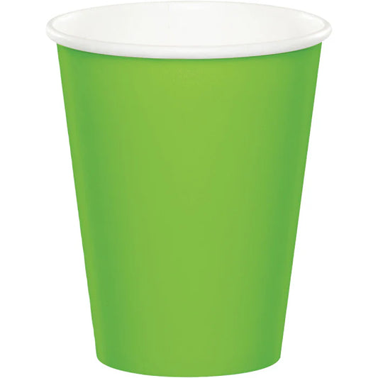 Lime Green 9oz Paper Cups, 8ct
